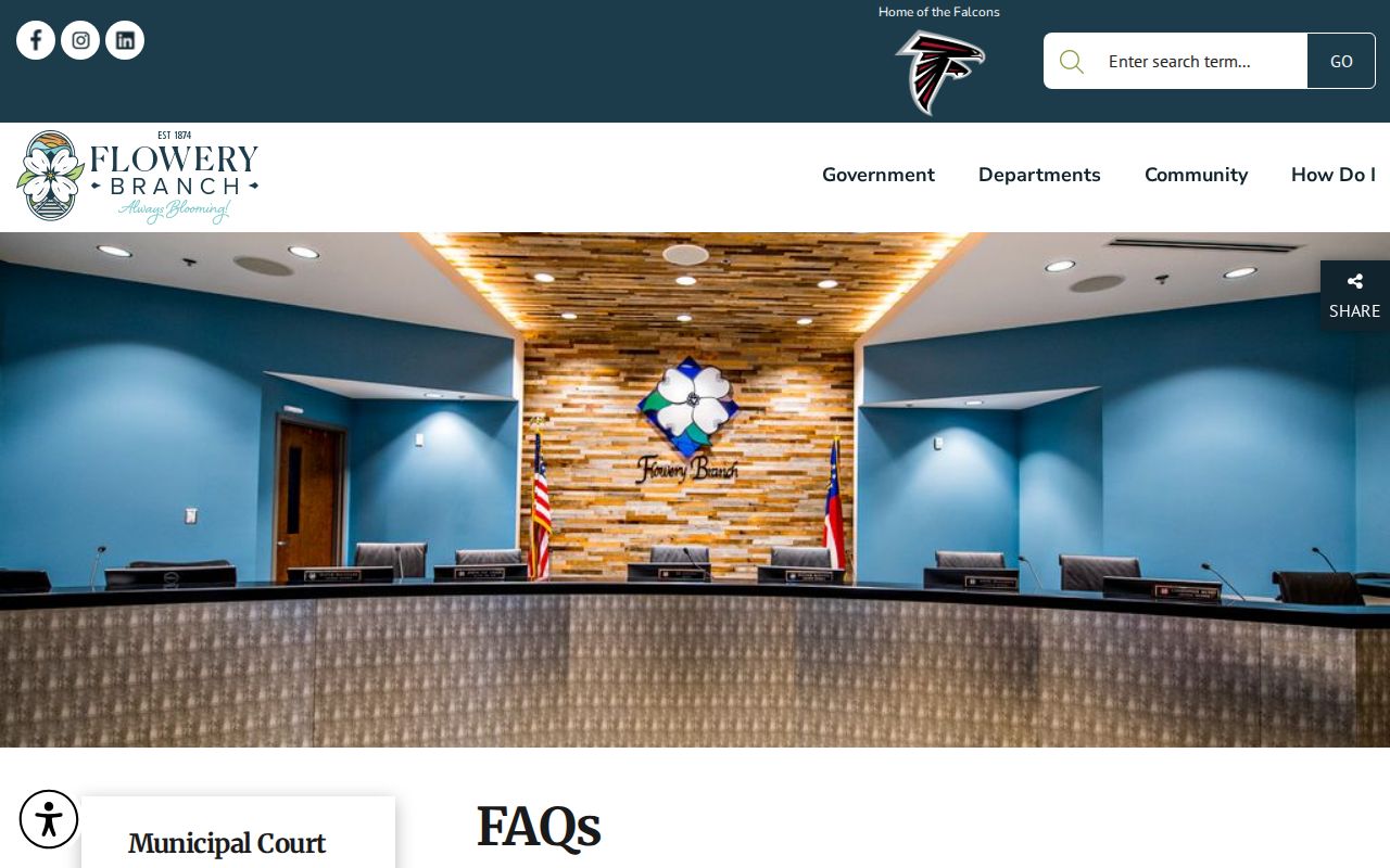 Flowery Branch warrant records municipal court FAQ page