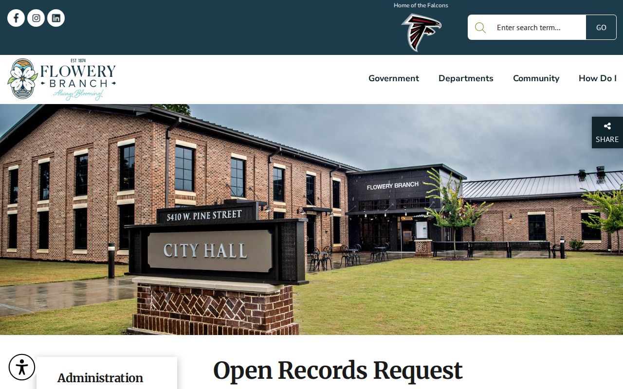 Flowery Branch warrant records open records request instructions