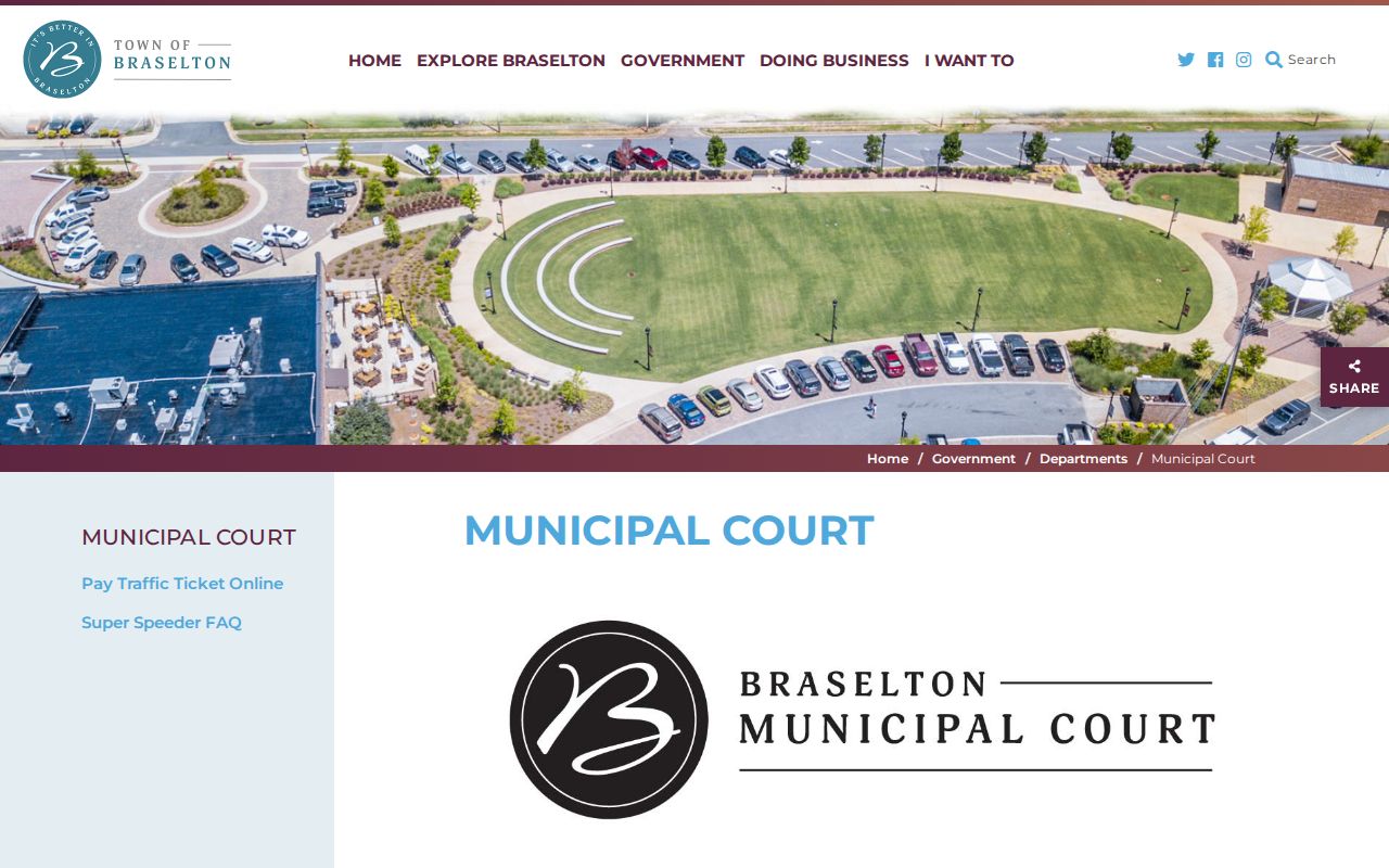 Braselton warrant records municipal court payment and failure to appear page
